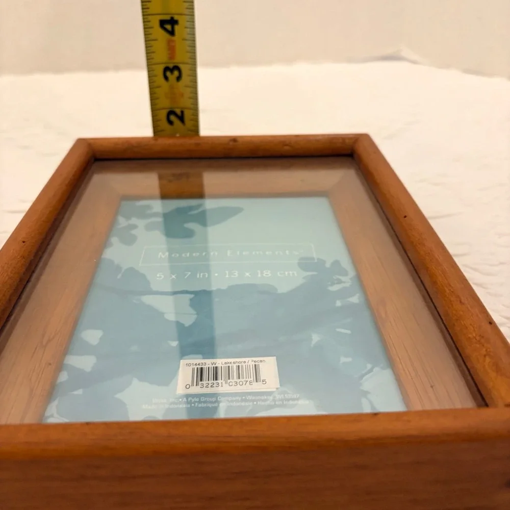Modern Elements 5x7 Wood Picture Box Frame Pecan Finish Lakeshore Cottage
